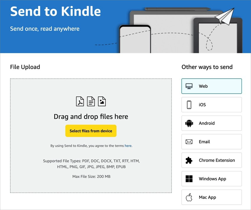 Send EPUB Files to Kindle